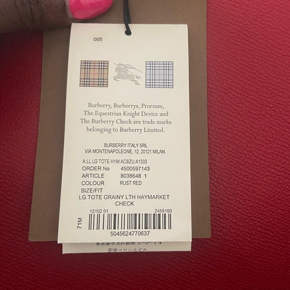 Lg Tote Grainy Lth Haymarket Check - Picture 3 of 13